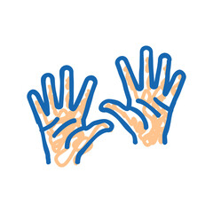 Obraz premium ten number hand gesture icon doodle illustration