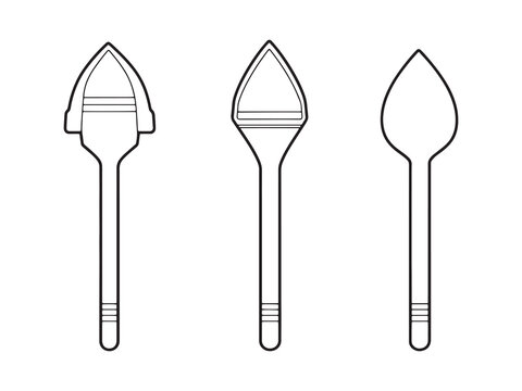 Trenching spade line art vector illustration isolated tool