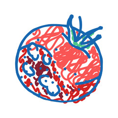 tomato rotten food icon doodle illustration