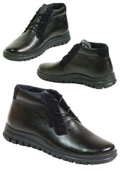Black leather casual boot transparent background.. Stylish men's footwear product shot. Elegant shoes for everyday wear.