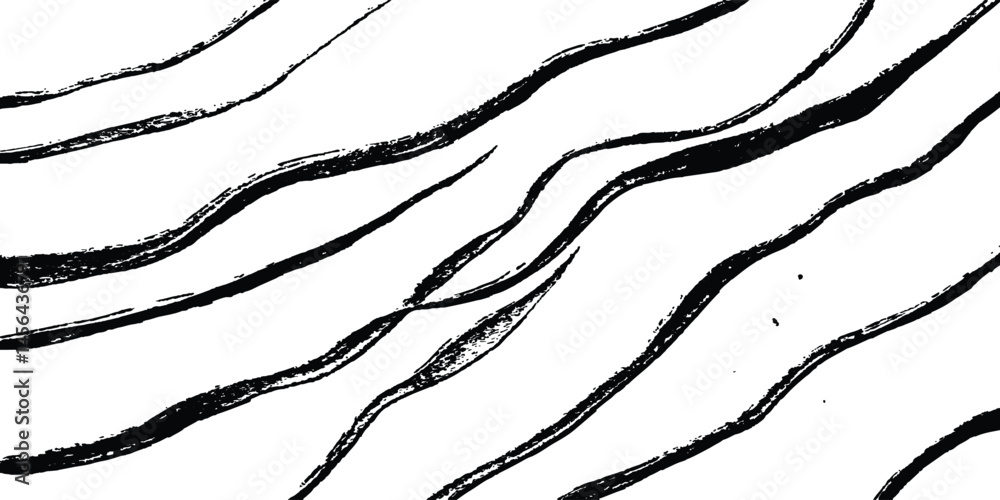 Poster black flowing wave lines on white transparent background. abstract wave line for banner, template, w