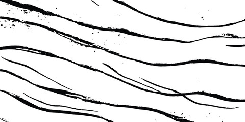 Black flowing wave lines on white transparent background. Abstract wave line for banner, template, wallpaper background with wave design. Vector illustration