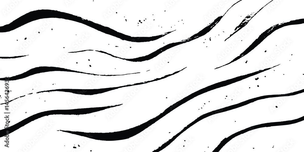 Poster black flowing wave lines on white transparent background. abstract wave line for banner, template, w