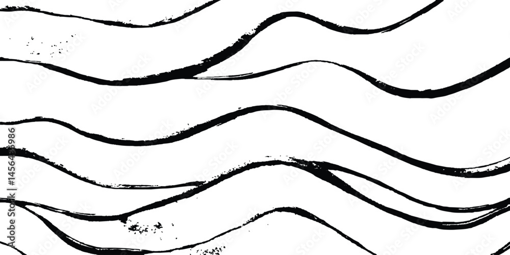 Leinwandbilder abstract black wavy lines on transparent background. black flowing wave lines set on white and trans