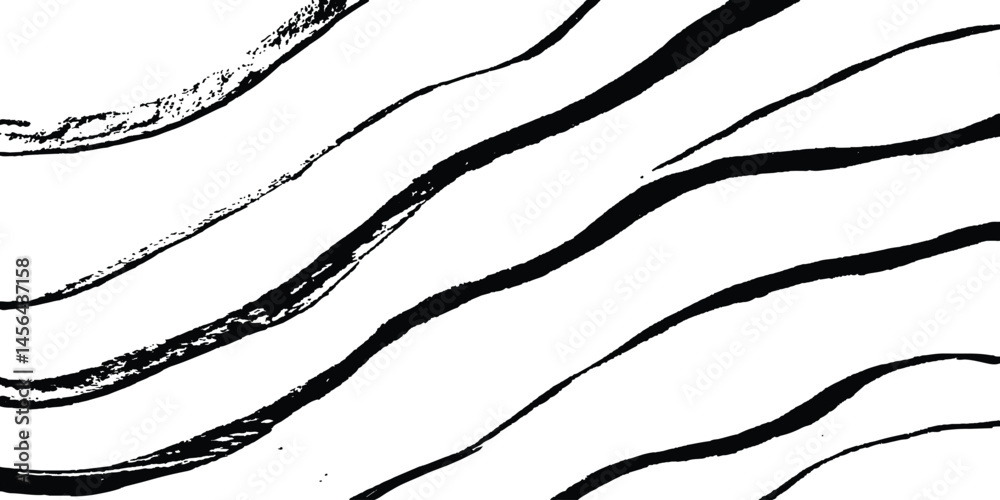 Aufkleber abstract black wavy lines on transparent background. black flowing wave lines set on white and trans