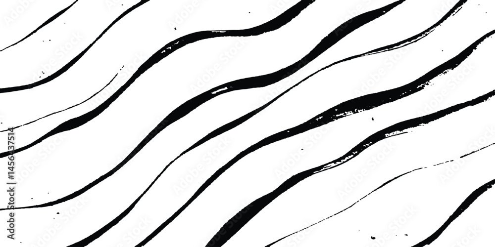 Aufkleber abstract black wavy lines on transparent background. black flowing wave lines set on white and trans