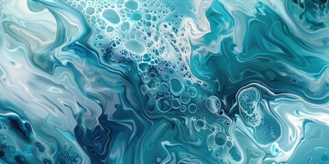 Obraz premium Abstract underwater blue color liquid wave flow express energetic surface. Seamless texture of vividness curve swirling convey sense of harmony and water scene perfect for effect and graphic. AIG61.
