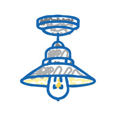 bulb lamp ceiling icon doodle illustration