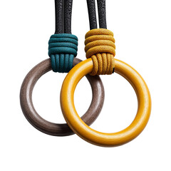 Fototapeta premium Gymnastic Rings Hanging from a Cord, Ready for Exercise 