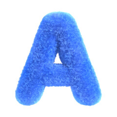 Fluffy Blue Letter A