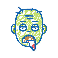 zombie horror icon doodle illustration