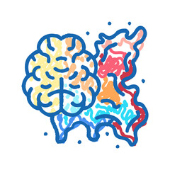 creative brain icon doodle illustration
