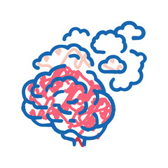 mind brain human icon doodle illustration