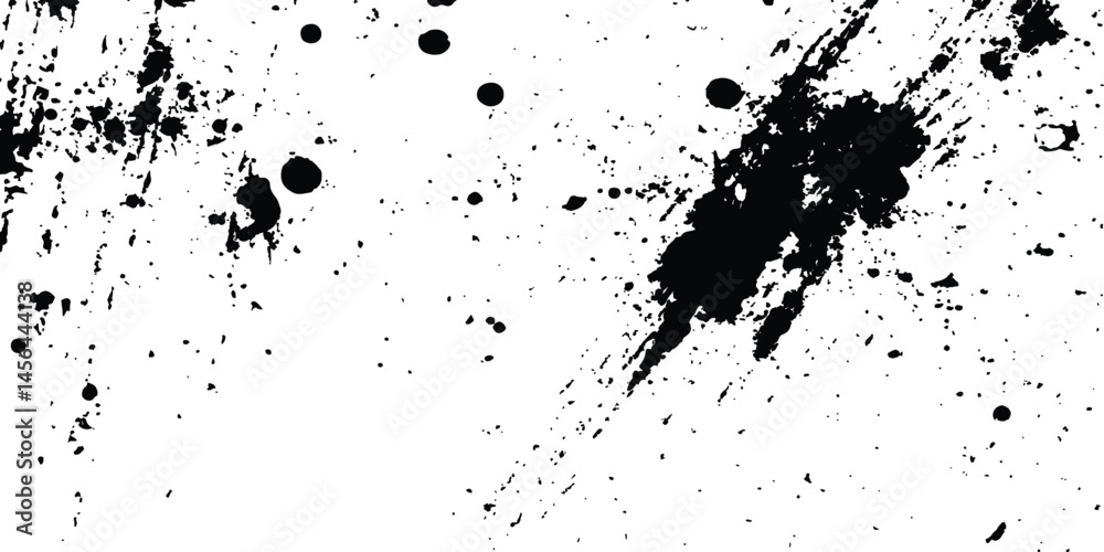Poster vector grunge black and white distressed texture transparent white background. abstract black ink sp