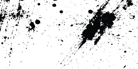 Fototapeta premium Vector grunge black and white distressed texture transparent white background. Abstract black ink splash on white background with energetic splatter and unique texture for creative and artistic design