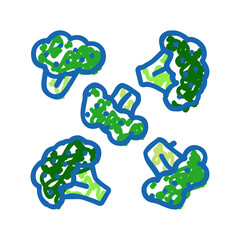 piece broccoli icon doodle illustration