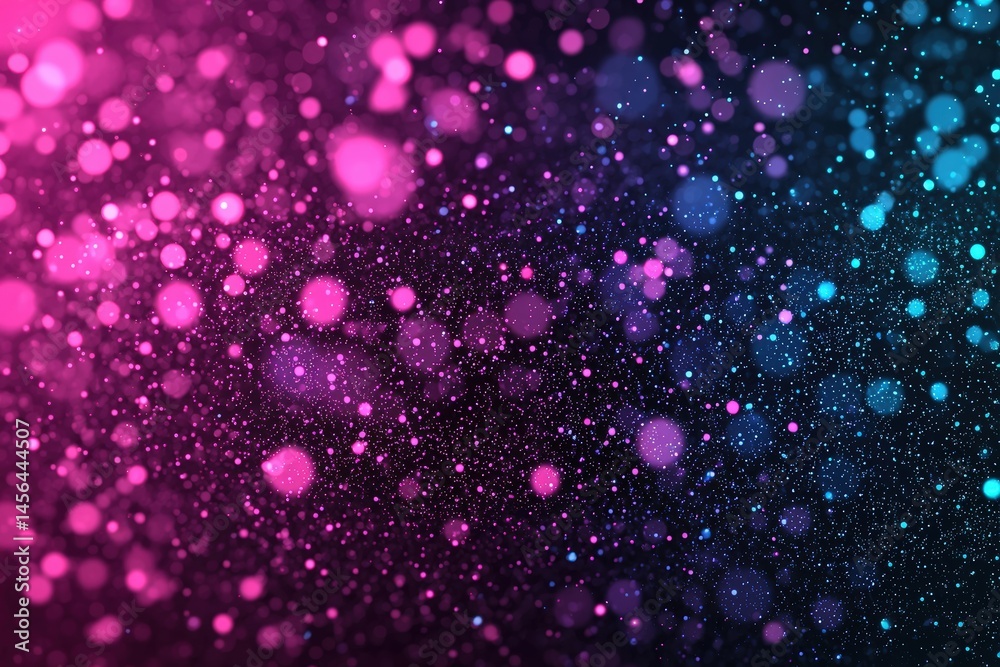 Poster Abstract quantum computing art featuring vibrant interconnected particles