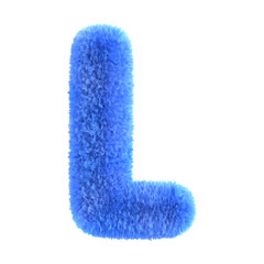 Fluffy Blue Letter L
