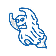 evil ghost icon doodle illustration