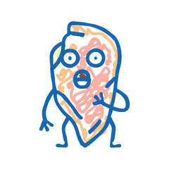 chicken meat character icon doodle illustration