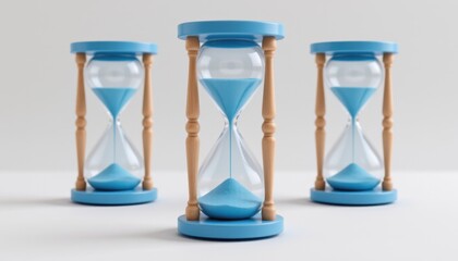 Time management techniques hourglass concept in minimalist setting focused on productivity and mindfulness