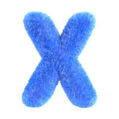 Blue Fuzzy Letter X