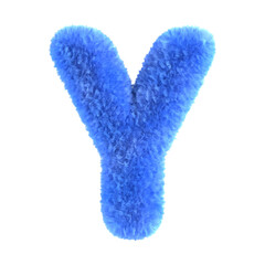 Fluffy Letter Y in Blue