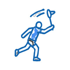 game badminton icon doodle illustration