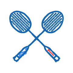 competition badminton icon doodle illustration