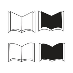 Open Book Icon Vector Set, book icon set, set of book icon, vector