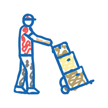paracel courier icon doodle illustration