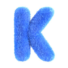 Fluffy Blue Letter K