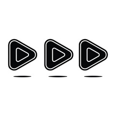 A silhouette of Play buttom vector set on a white background