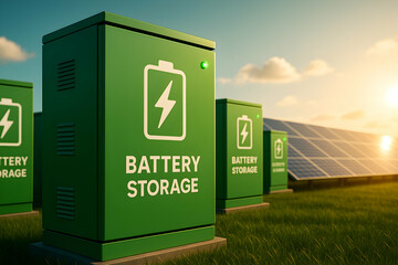 Green battery storage for renewable energy solutions.