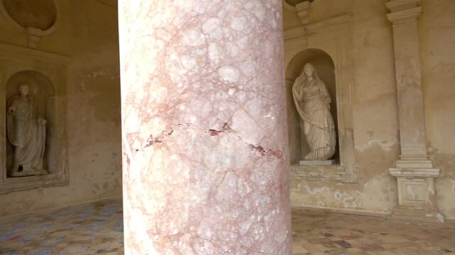 SEVILLE, SPAIN - JANUARY 26 2017: La Casa de Pilatos (Pilate House) is an Andalusian palace, permanent residence of Dukes of Medinaceli, Renaissance and Mudejar styles, prototype of Andalusian palace.