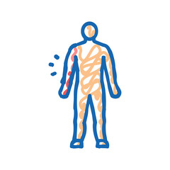 arm pain body ache icon doodle illustration