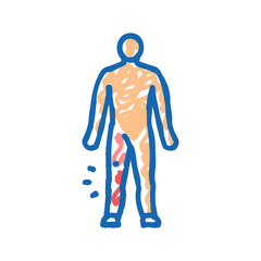 leg pain body ache icon doodle illustration
