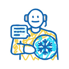 cold calling lead icon doodle illustration