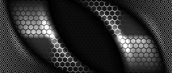 creative abstract black geometry with hexagon design pattern background