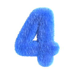 Fluffy Blue Number Four