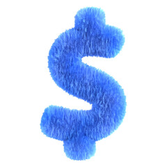 Fluffy Blue Dollar Sign Icon