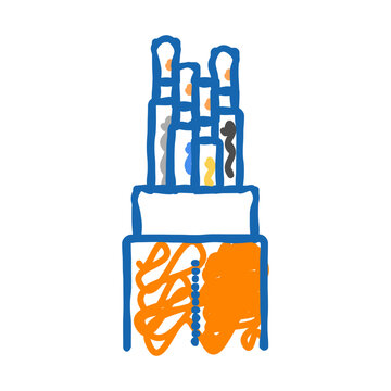 halogen free flame retardant cable icon doodle illustration