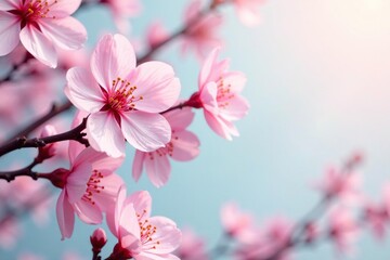 Fototapeta premium Soft pastel sakura, repeating motif, elegant design, branch, white, sakura