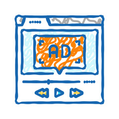 video advertising icon doodle illustration