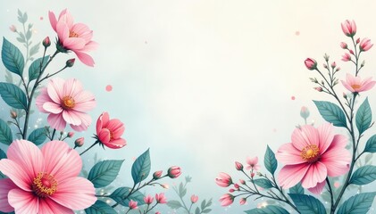 Subtle botanical motif, pastel tones, watercolor effect , watercolor, repeat, romantic