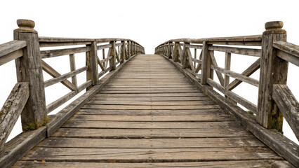 Obraz premium Weathered Wooden Footbridge – Cutout PNG File
