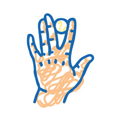 income coin hand icon doodle illustration