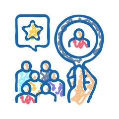 act role model icon doodle illustration
