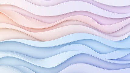 Obraz premium Flowing waves in soft pastel colors create a calm and serene abstract background for creative projects