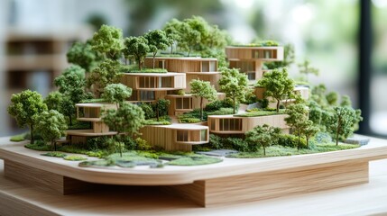 Eco-Friendly Architectural Model: Sustainable Hillside Living
